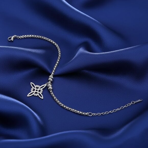 Silver Stainless Steel Witch Celtic Viking Cross Knot Fashion Bracelet NWOT - Picture 5 of 9